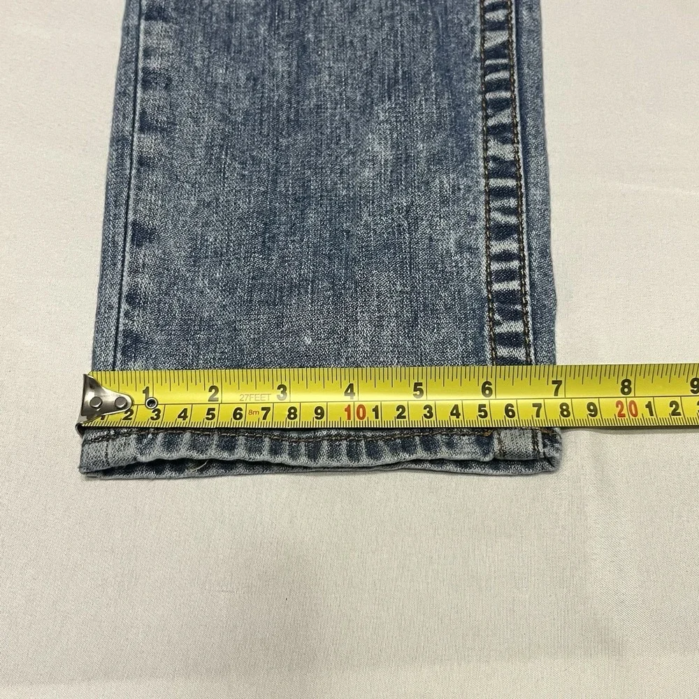 True Religion Rocco Relaxed Skinny Jeans Men's Size 34x32 Blue Acid Wash Skater